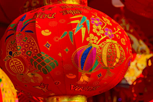 The Eastern New Year according to the lunar calendar. Sale of attributes and jewelry in Nha Trang in Vietnam.