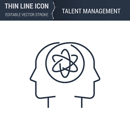 Talent Management Icon - Thin Line Business Symbol. Perfect for Web Design. High-Quality Outline Vector Concept. Premium, Minimalist, Elegant Logo.