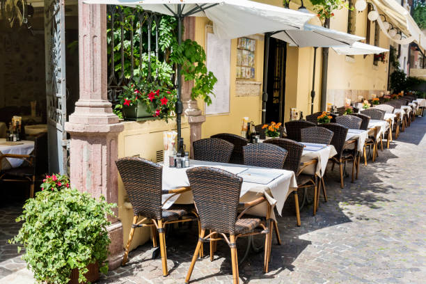istock Traditional Italian restaurant with awnings 1995894954