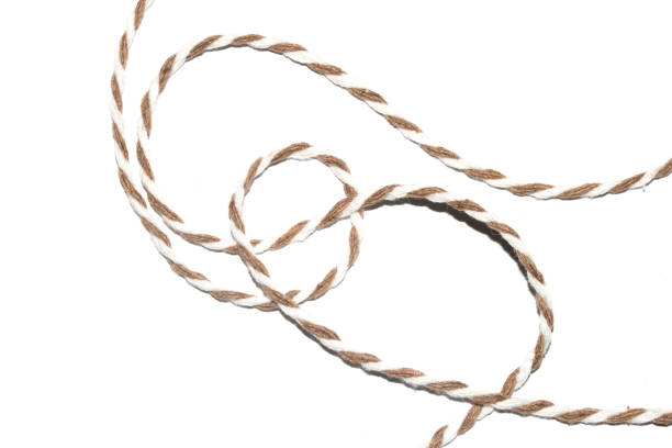 istock Wrapping Paper Stripy String Rope Close Up on White Background 1995933195
