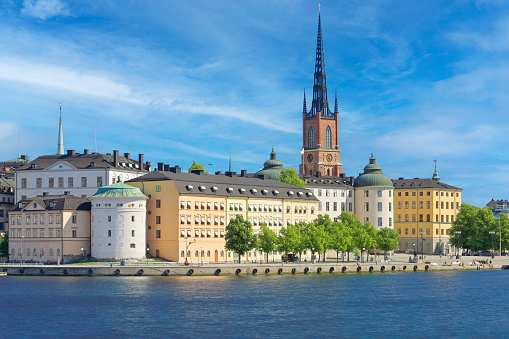 Stockholm skyline including Gamla stan and Riddarholmen (Sweden).