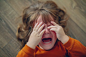 Little toddler boy having a tantrum