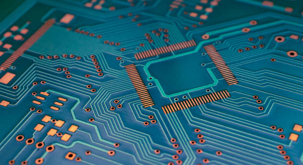 istock blue printed circuit. layout of tracks. 1995959490