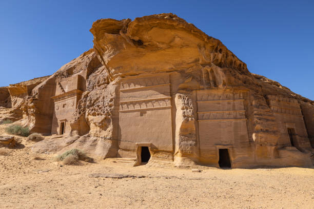 istock Nabatean rock cut ruins at the Hegra archaeological area. 1996074525