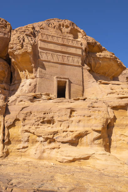istock Nabatean rock cut ruins at the Hegra archaeological area. 1996075579