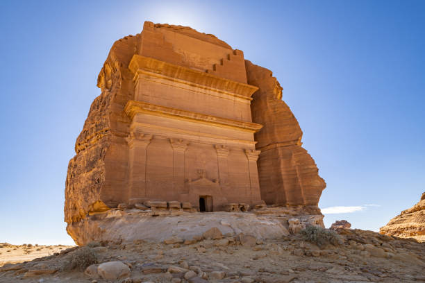 istock Nabatean rock cut ruins at the Hegra archaeological area. 1996076089