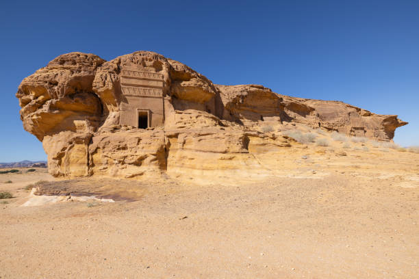 istock Nabatean rock cut ruins at the Hegra archaeological area. 1996076090