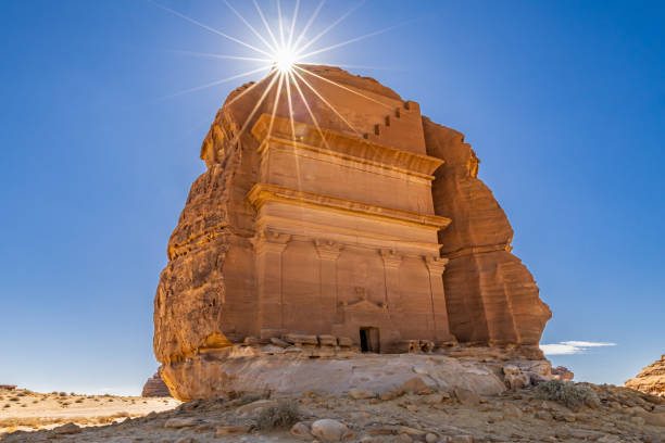 istock Nabatean rock cut ruins at the Hegra archaeological area. 1996076093
