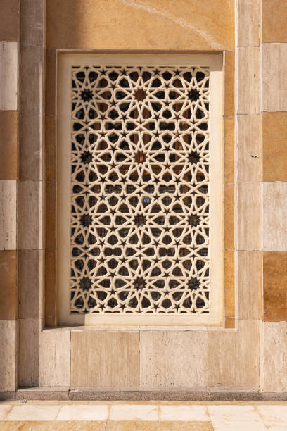 istock Stone cut window screen on a building in Medina. 1996079188