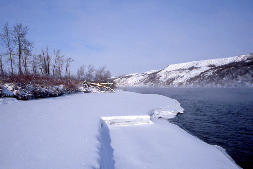 The Bow River in 1996. From old film stock.