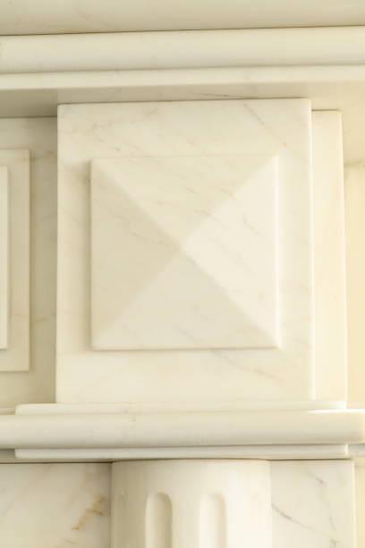 istock Close up of an 1899 marble fireplace - elegant and simple. Nostalgic 1996117345