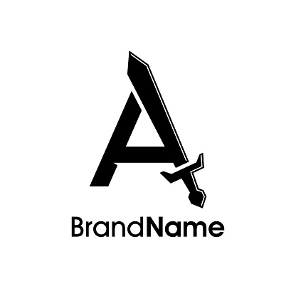 Simple and Modern Illustration symbol design Initial A Combine with Sword. symbol Good for your any company.
