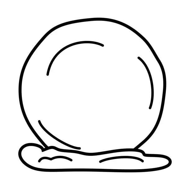 Vector illustration of Snowball vector in black and white