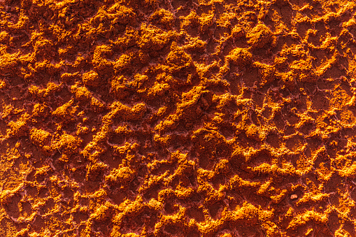 Top view of red soil in Israel
