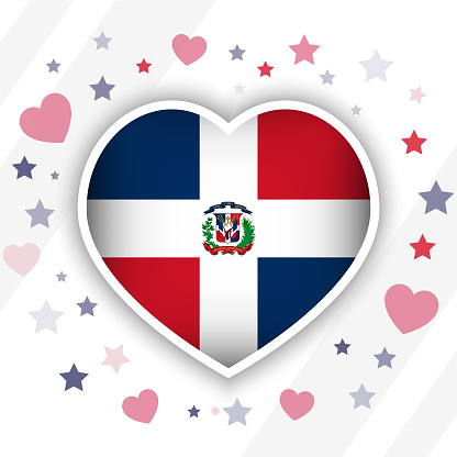 Creative Dominican Republic Flag Heart Icon, can be used for business designs, presentation designs or any suitable designs.