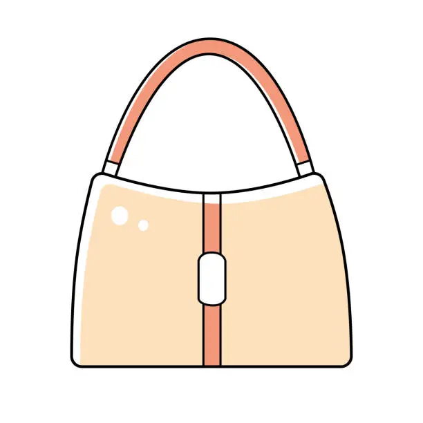 Vector illustration of Beige brown handbag