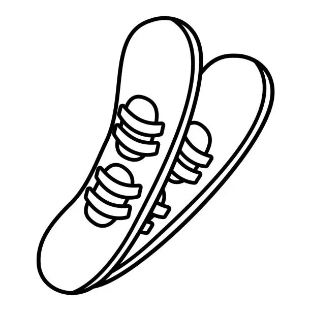 Vector illustration of Snowboards vector in black and white