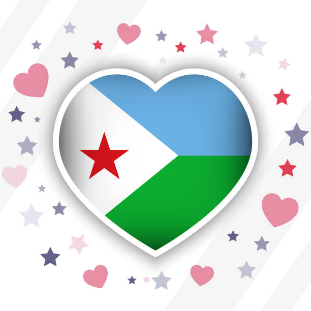 ilustrações de stock, clip art, desenhos animados e ícones de creative djibouti flag heart icon - symbol sign vector republic of djibouti