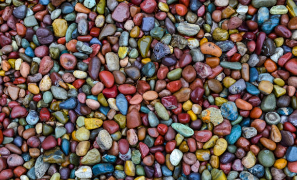 istock Multi-colored pebbles in the interior, round colored pebbles. Montana 1996386965