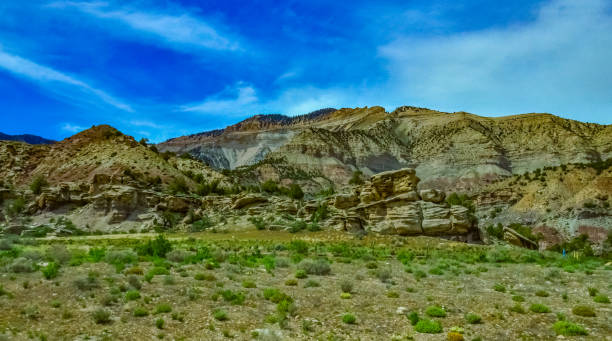 istock Mountainous landscape, red and yellow mountains in Utah, US 1996391834