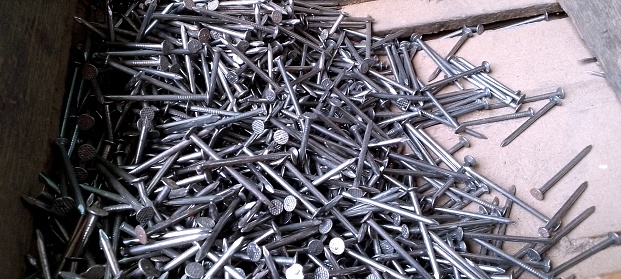 Quality iron nails for construction work.