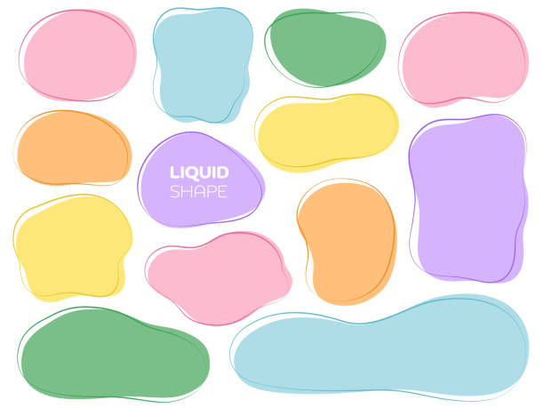 набор рам fluid shape - мягкость stock illustrations