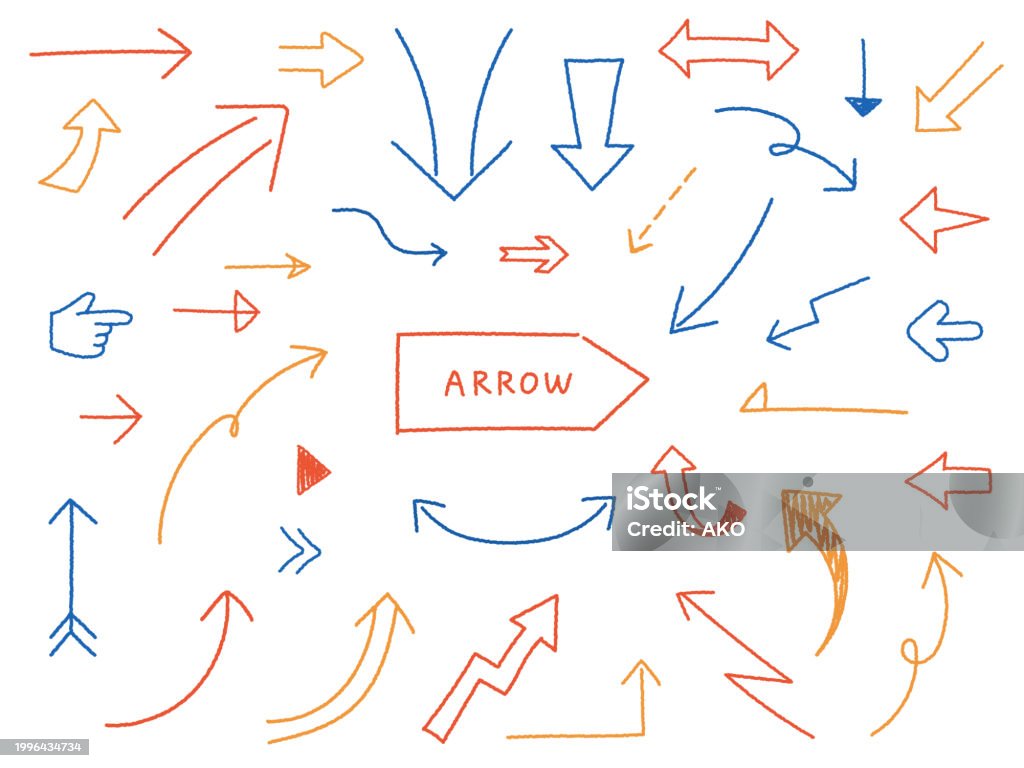 Hand Drawn Arrow Set Stock Illustration - Download Image Now - Above ...