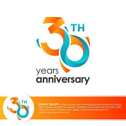 30th Anniversary logotype design colorful design template. Vector illustration