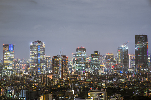 A photo of the Tokyo cityscape taken at night