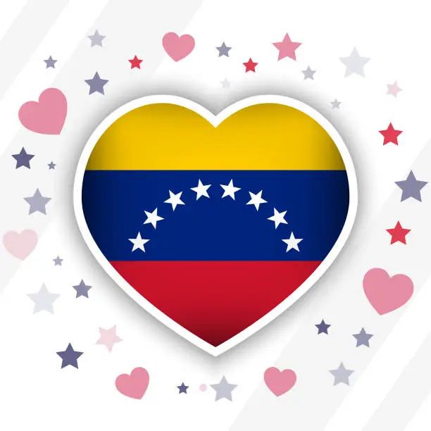 Vector illustration of Creative Venezuela Flag Heart Icon