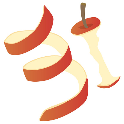 Vector illustration of apple peel and core