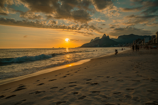 Sunny Summer Day in Ipanema Beach, Rio de Janeiro, Brazil.