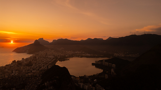 Sunset in Ipanema in Rio de Janeiro