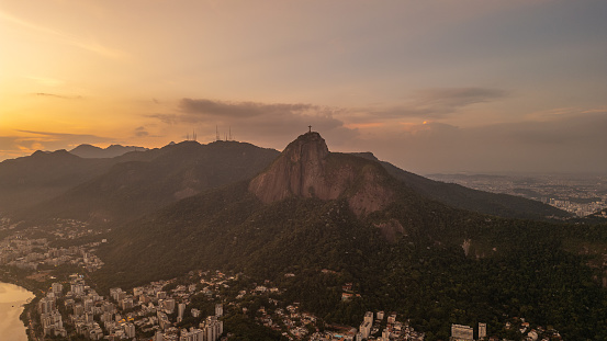 Late afternoon mountain landscape in the city of Rio de Janeiro