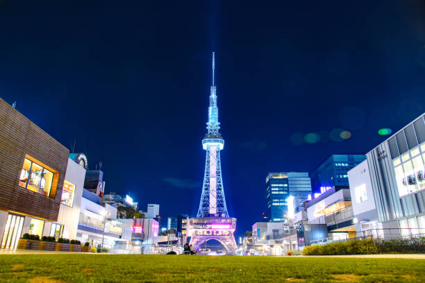 Night view of Mirai Tower in Hisayaodori, Nagoya