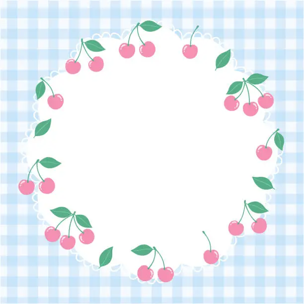 Vector illustration of Vector illustration of cute cherry frame.