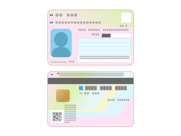 My number card_identification card My number card_identification card public service icon stock illustrations