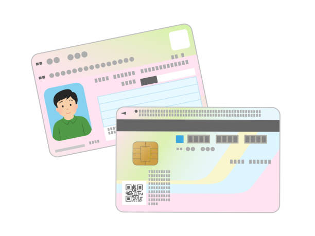 My Number Card_Identification Card_Male My Number Card_Identification Card_Male public service icon stock illustrations