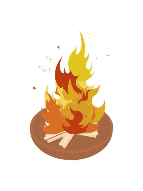 Vector illustration of Obon fire