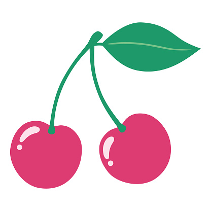 Vector illustration of cute cherries. Spring,cherry, fruit