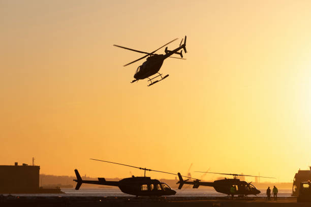 Helicopter Takeoff stock photo