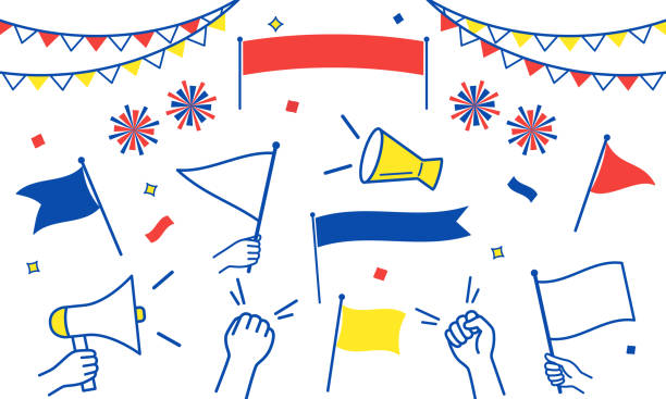 illustrations, cliparts, dessins animés et icônes de ensemble d’images clipart d’acclamations et d’acclamations - acclamation de joie