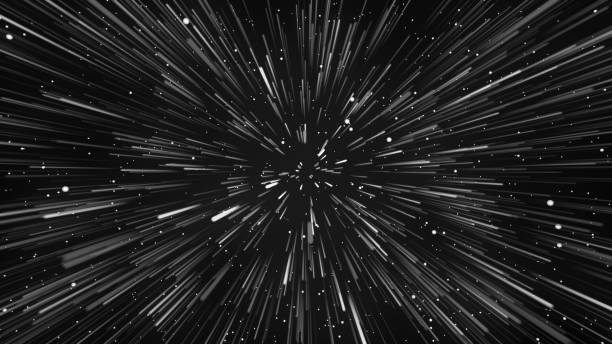 istock Abstract moving stars light, wormhole space tunnel background. Hitech digital design concept for Ads, brochures, flyers, magazine, business card, banner. Connection structure data visualization. 1996667800