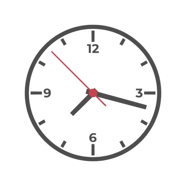 Vector illustration of Modern illustration of round clock in minimalist style