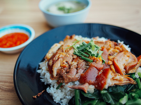 thai rice with sweet pork belly