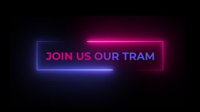 Join Us Our team text animation and glow shap round 4K Video