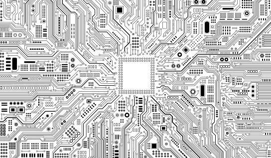 CPU Chip on Motherboard.