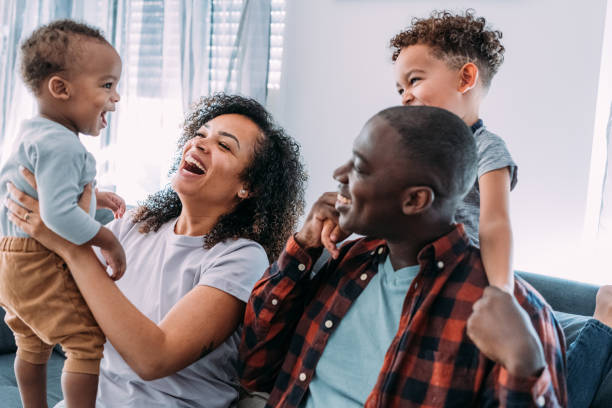 istock Happy family at home. 1997057973