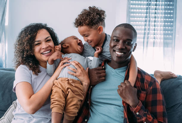 istock Happy family at home. 1997057976