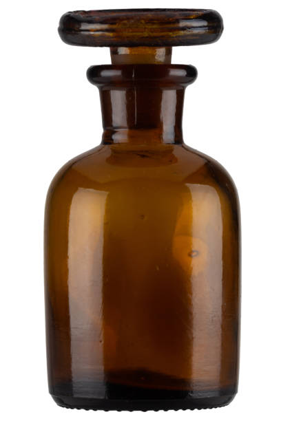 Retro vintage apothecary glass bottle